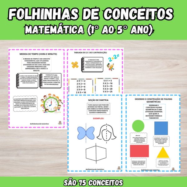 Folhinhas de Conceitos - Matemática - 1° ao 5° Ano - Image 2