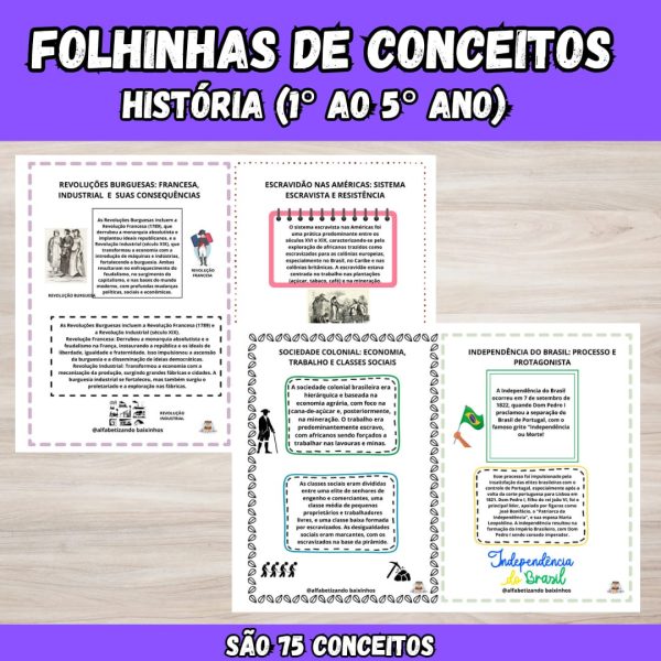 Folhinhas de Conceitos - História - 1º ao 5º Ano - Image 3