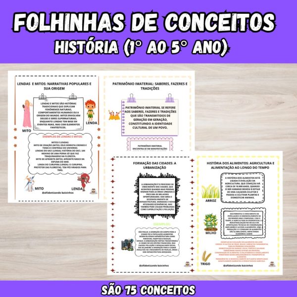 Folhinhas de Conceitos - História - 1º ao 5º Ano - Image 2