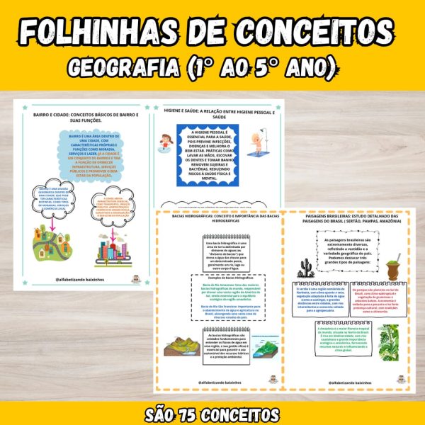 Folhinhas de Conceitos - Geografia -1º ao 5º Ano - Image 3