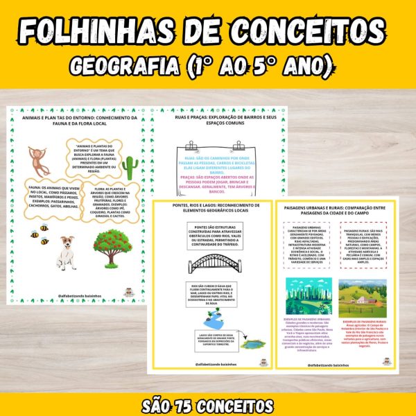 Folhinhas de Conceitos - Geografia -1º ao 5º Ano - Image 2