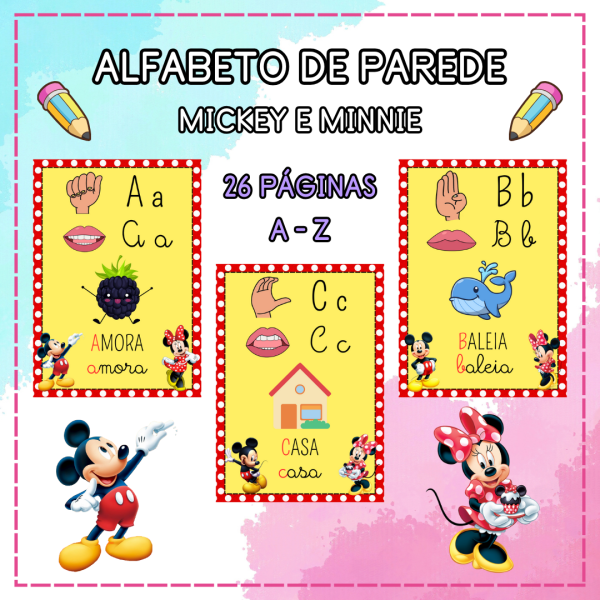 Alfabeto de Parede - Mickey e Minnie