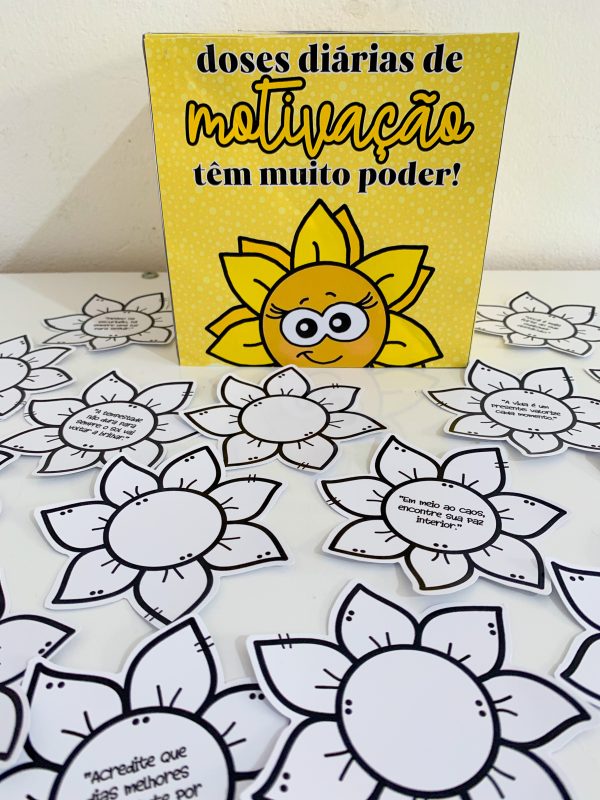 Caixa com cartões motivacionais - setembro amarelo