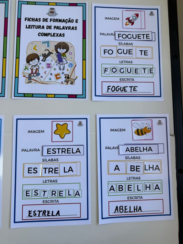 Fichas de Formação e leitura de palavras Simples e Complexas - Imagem 7