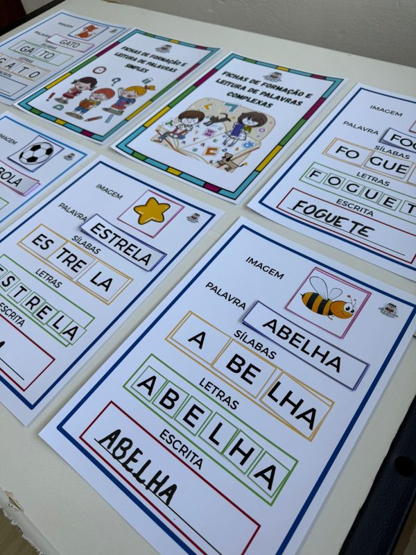 Fichas de Formação e leitura de palavras Simples e Complexas - Imagem 4