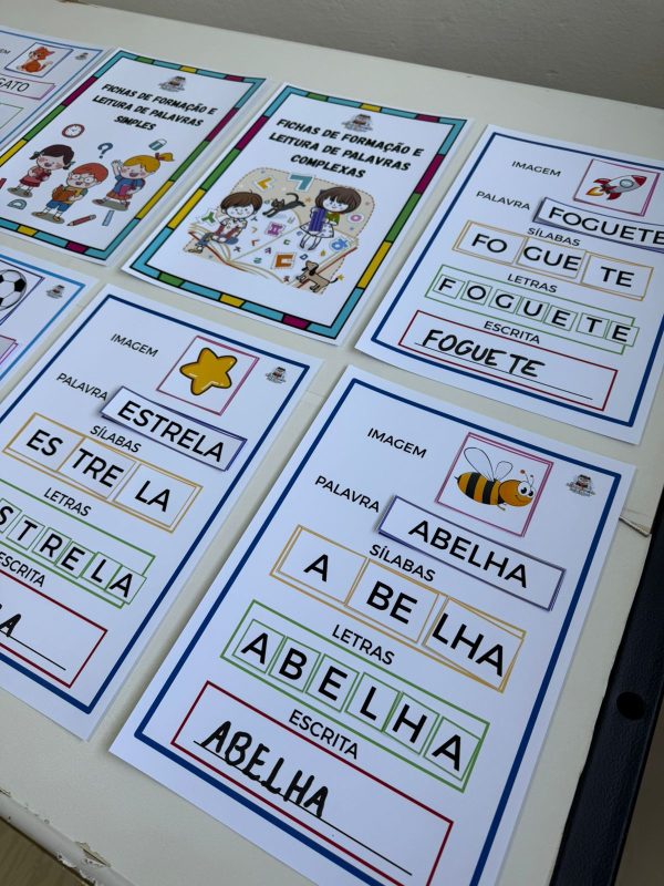 Fichas de Formação e leitura de palavras Simples e Complexas - Imagem 2