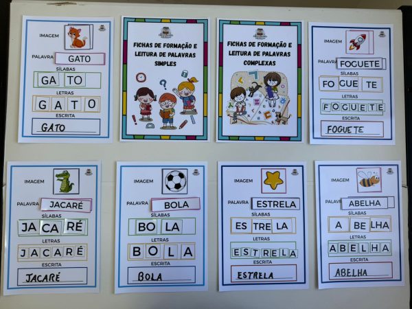 Fichas de Formação e leitura de palavras Simples e Complexas