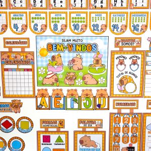 KIT ORNAMENTAÇÃO DE SALA - TEMA CAPIVARA