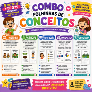 Combo Folhinhas de Conceitos - 1º ao 5º Ano